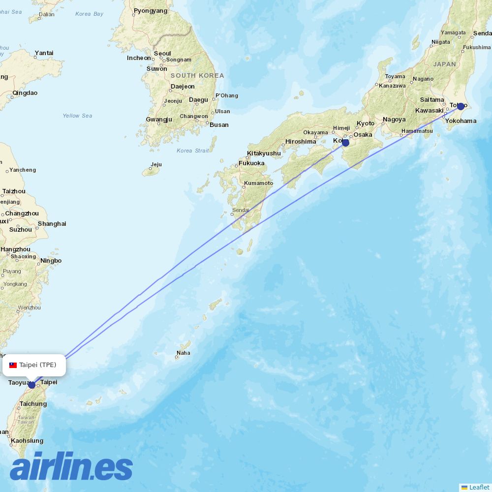 Jetstar Japan at TPE route map