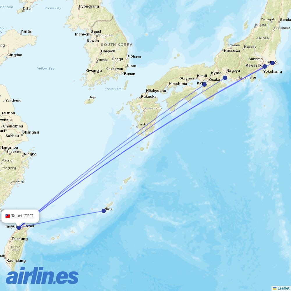 Peach Aviation at TPE route map
