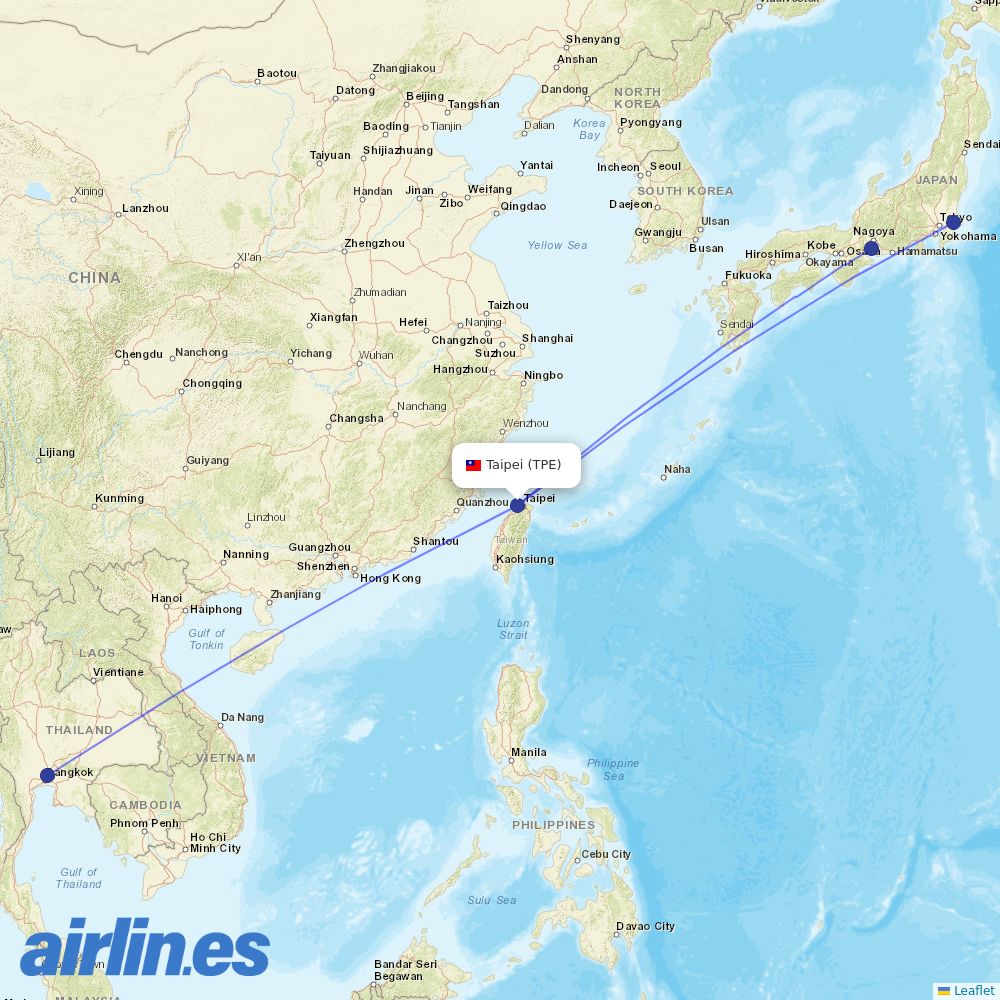Thai Lion Air at TPE route map