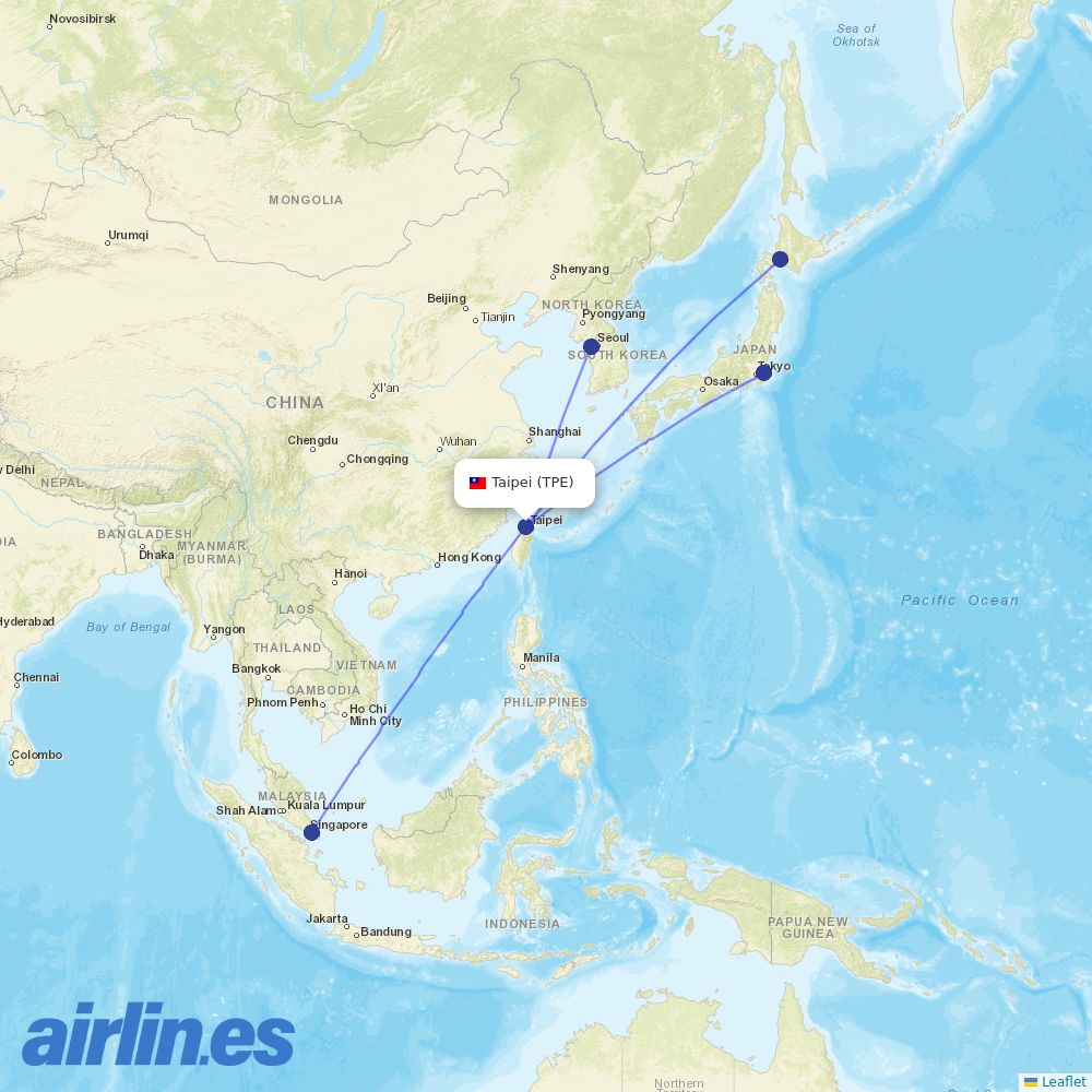 Scoot at TPE route map