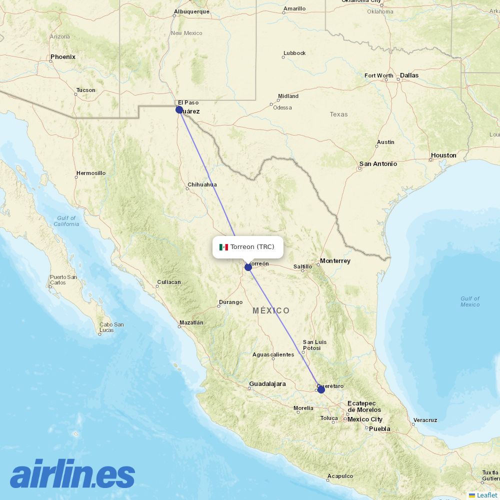 TAR Aerolineas at TRC route map