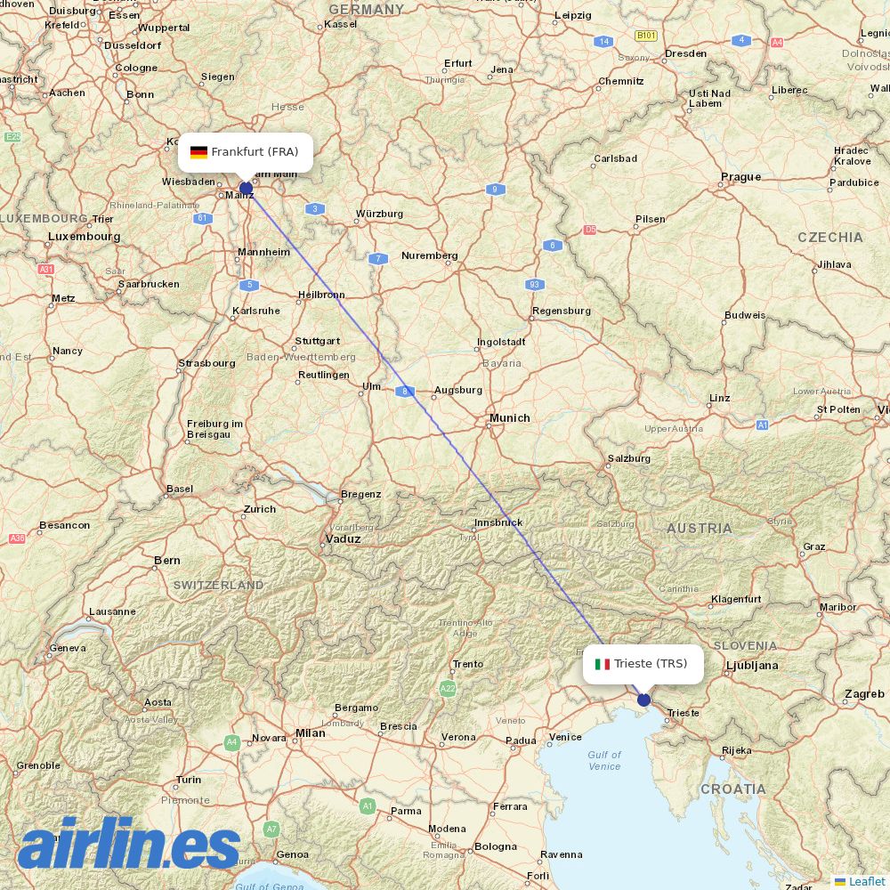 Air Dolomiti at TRS route map