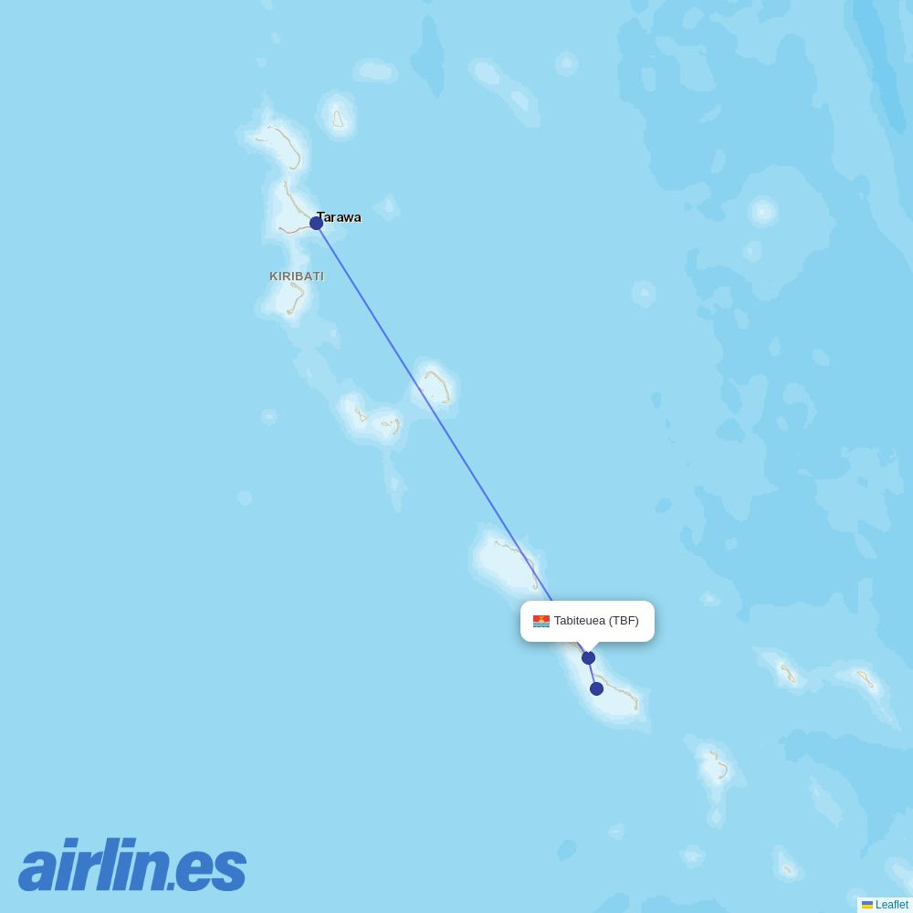 Air Kiribati at TRW route map