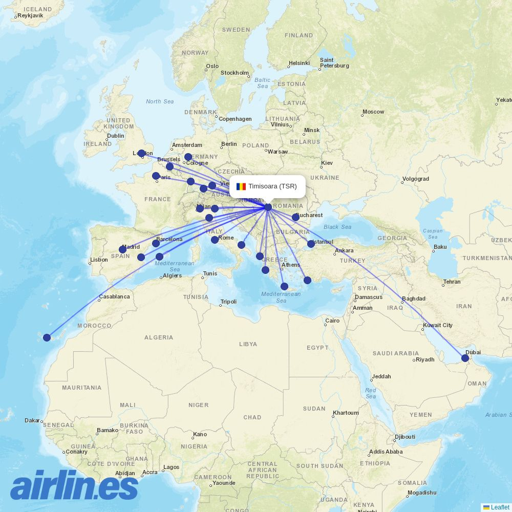 HiSky Europe at TSR route map