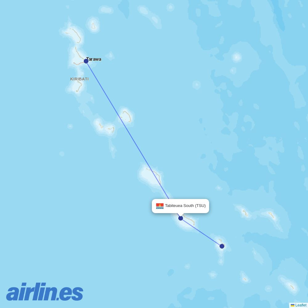 Air Kiribati at TSU route map