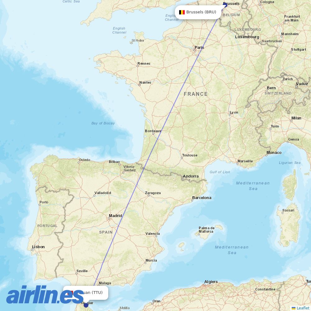 TUI fly Belgium from Saniat Rmel destination map