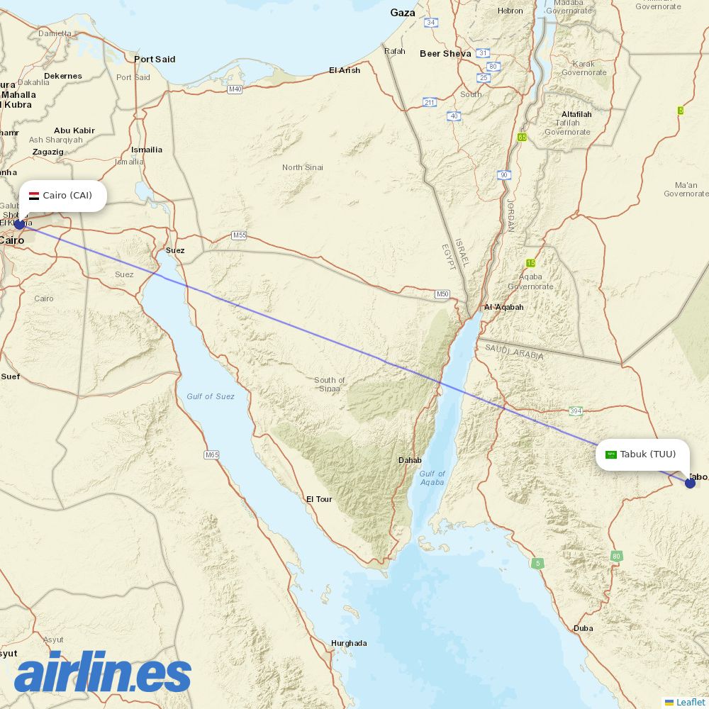 Nile Air at TUU route map