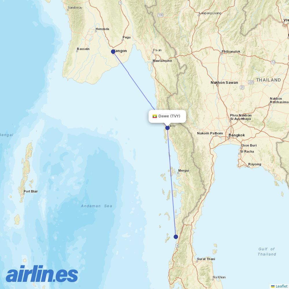 MAI at TVY route map