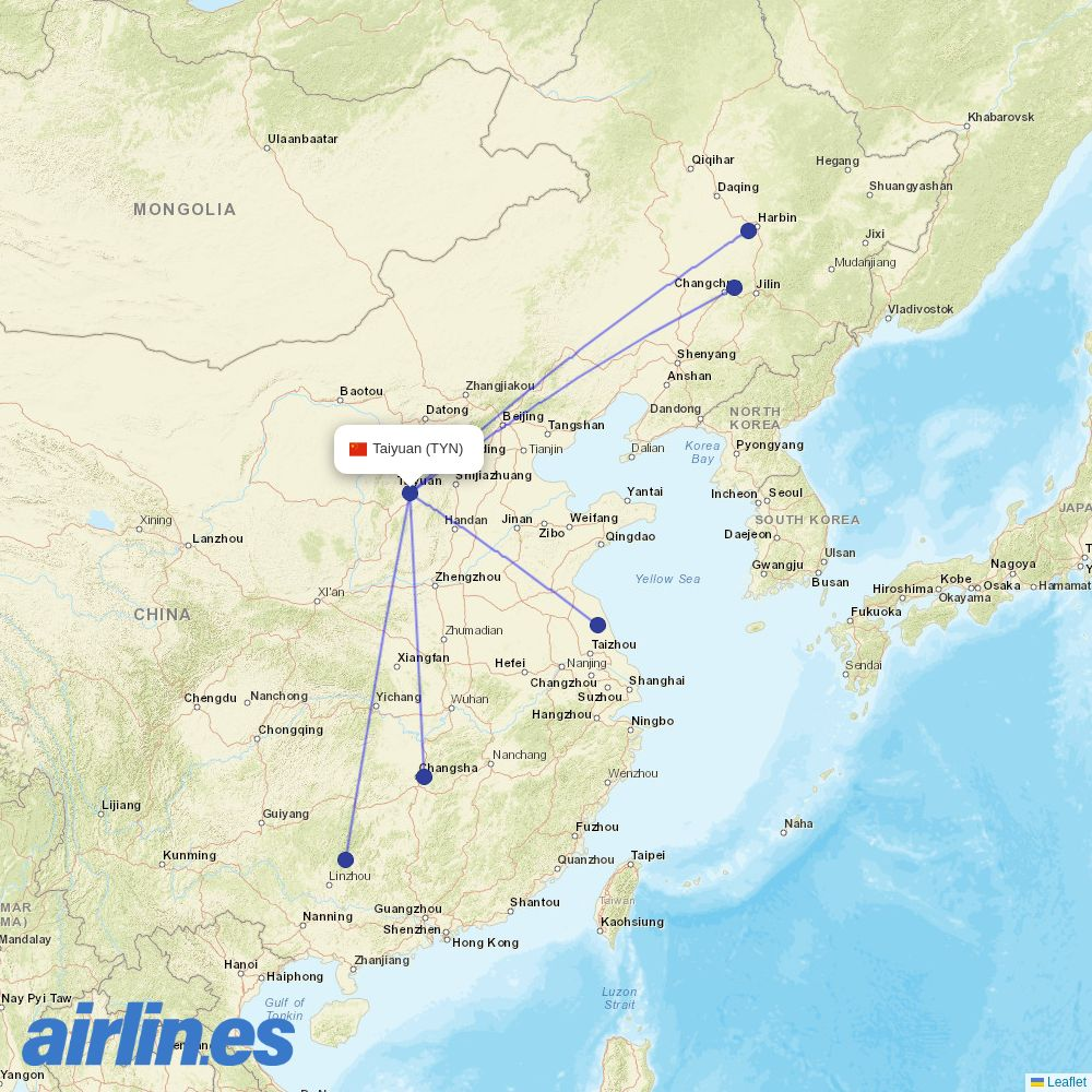 LJ Air at TYN route map
