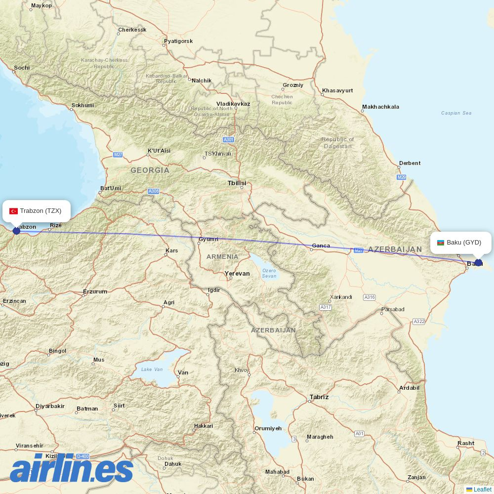 AZAL at TZX route map