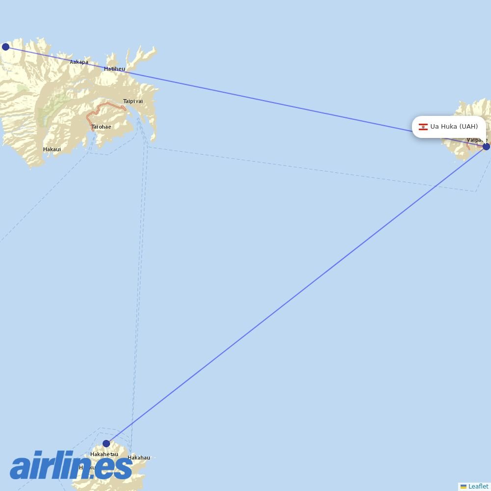 Air Tahiti at UAH route map