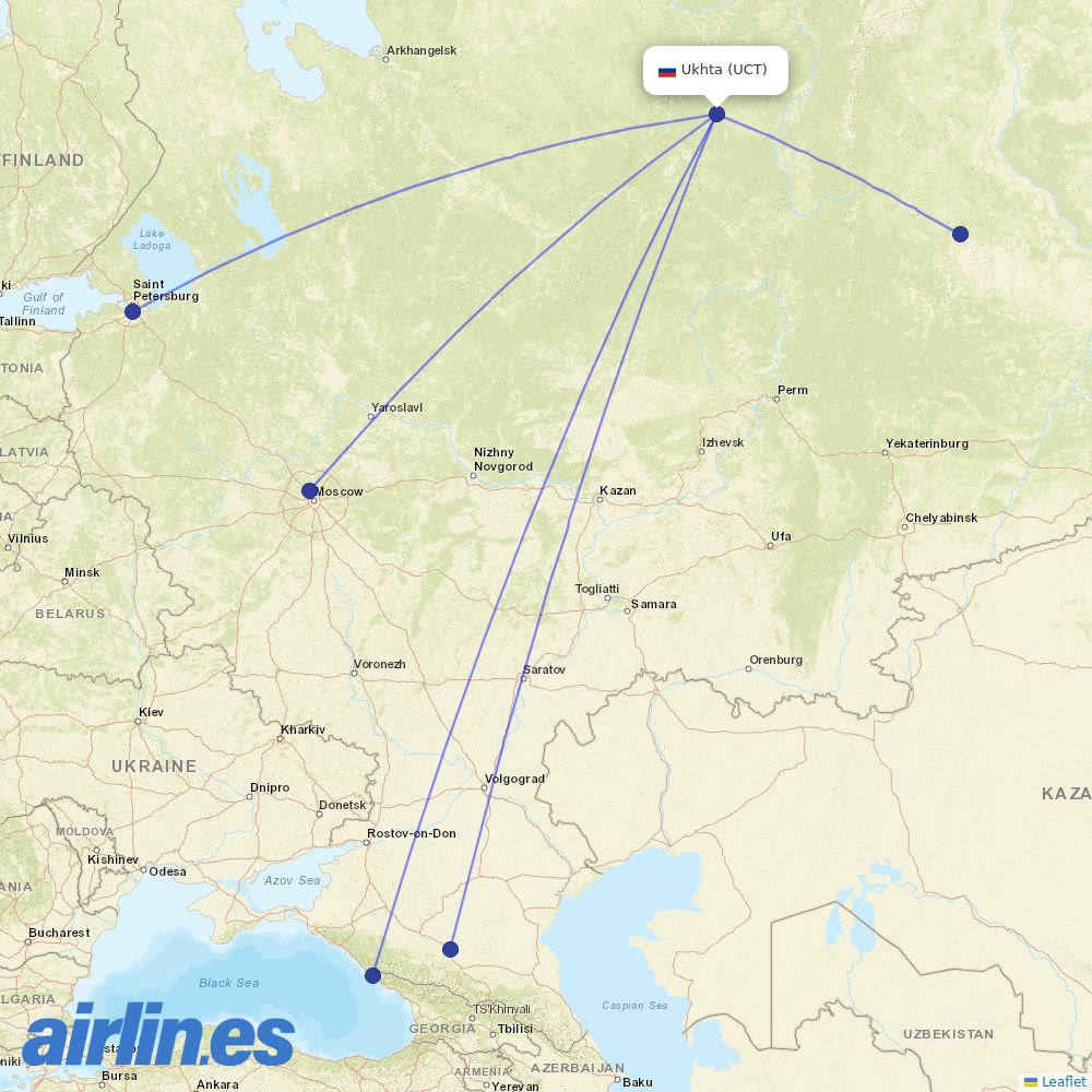 Severstal Avia at UCT route map