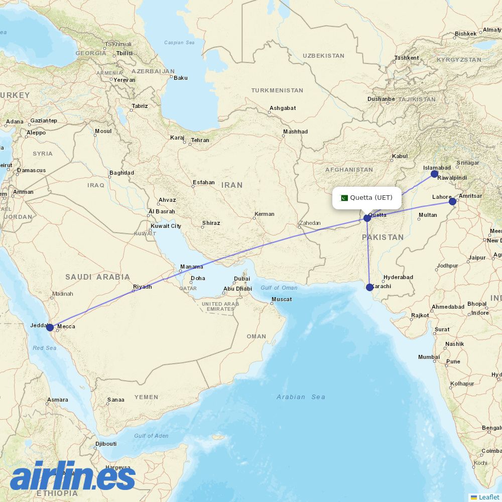 PIA at UET route map