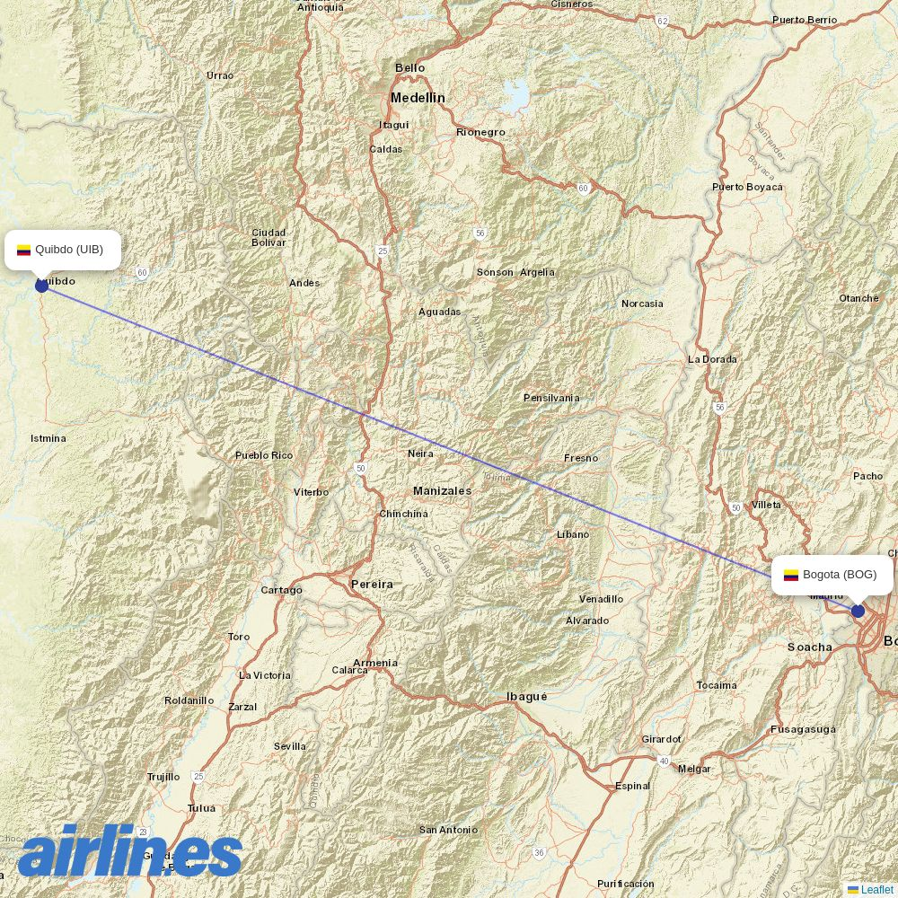 AVIANCA from El Carano destination map