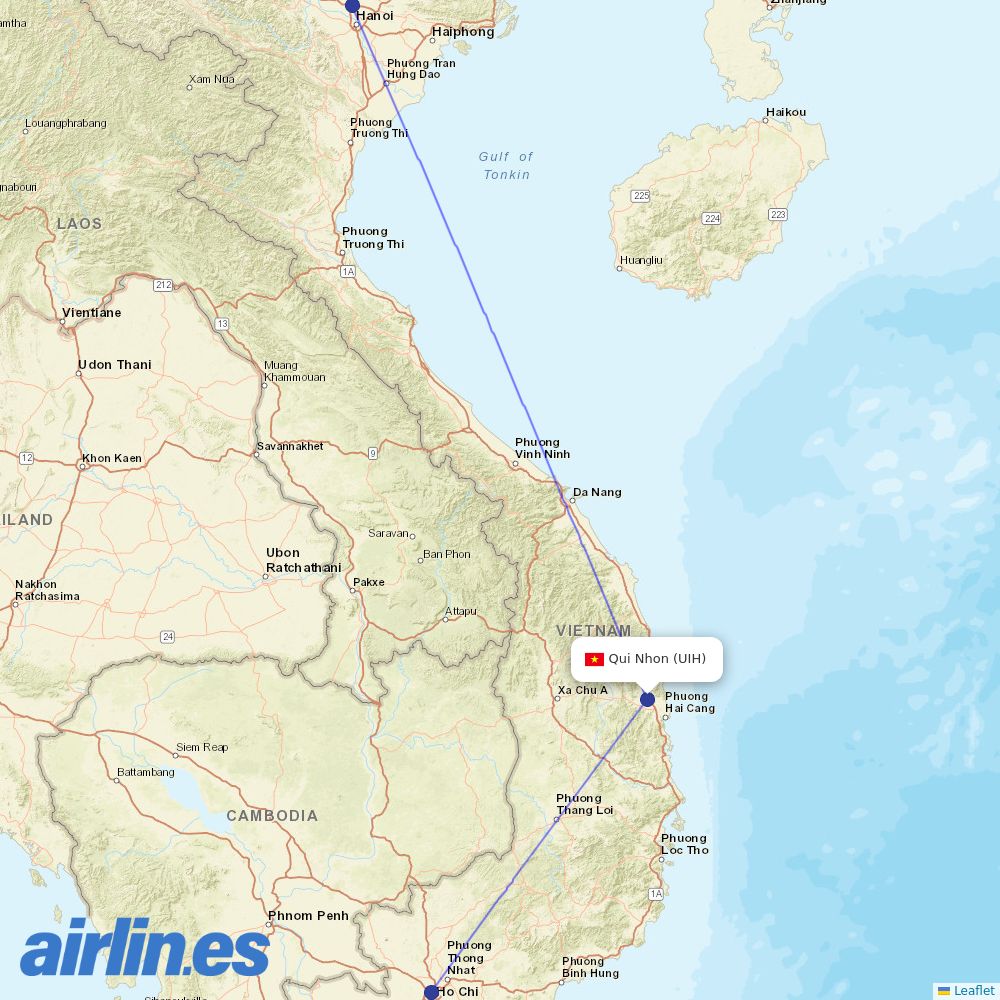Bamboo Airways at UIH route map