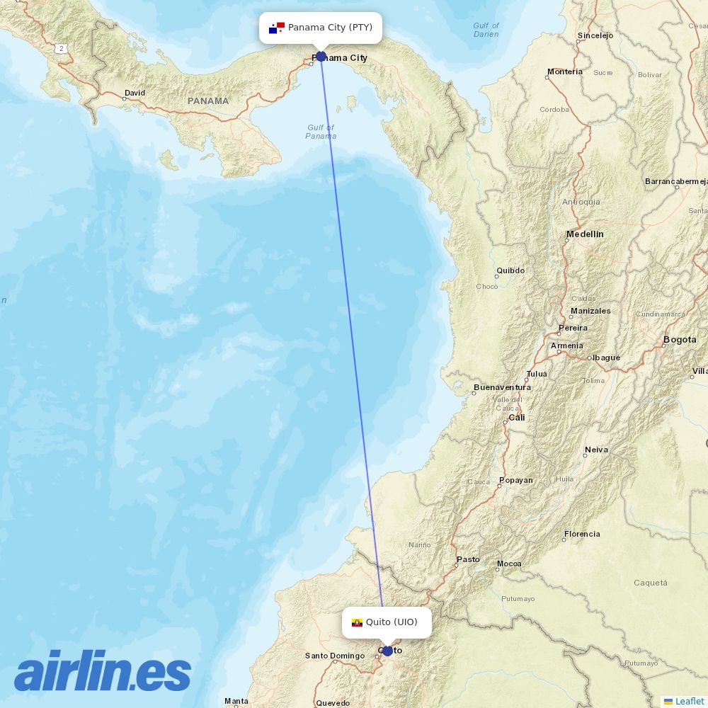 Copa Airlines at UIO route map
