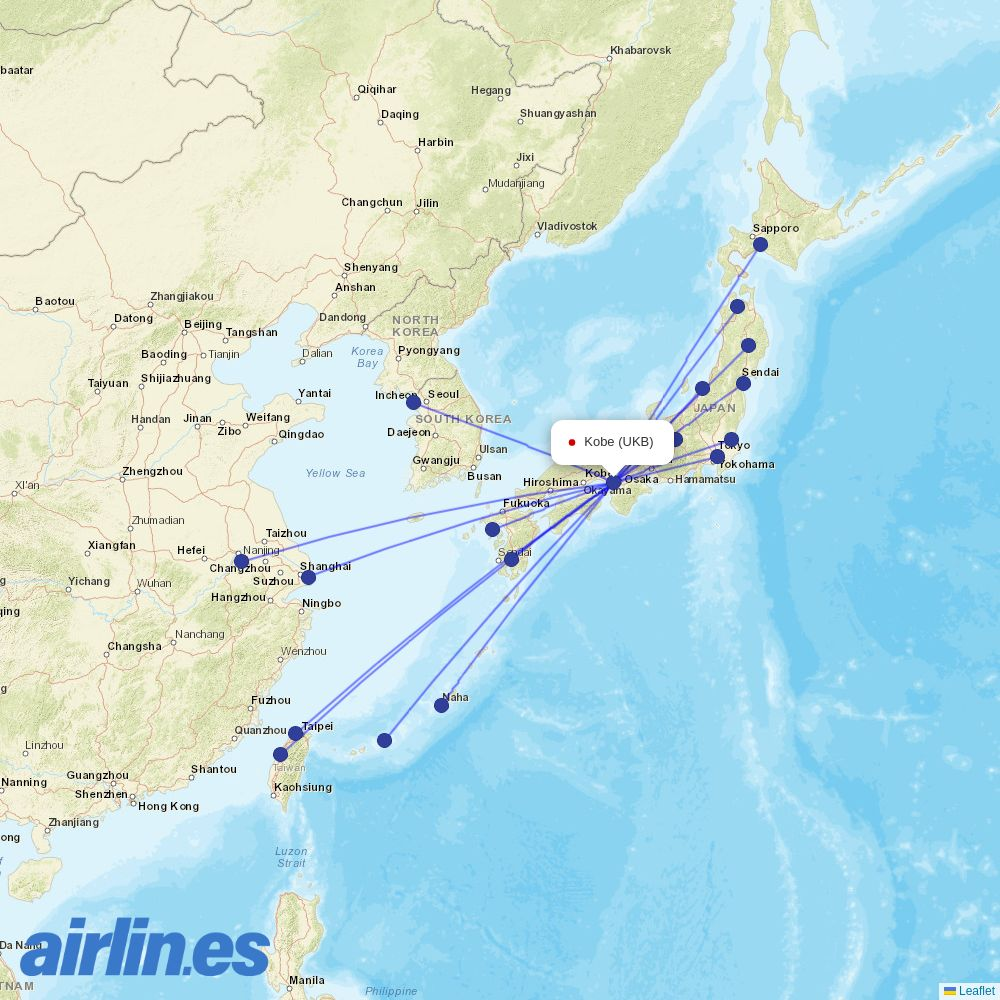 Skymark Airlines at UKB route map