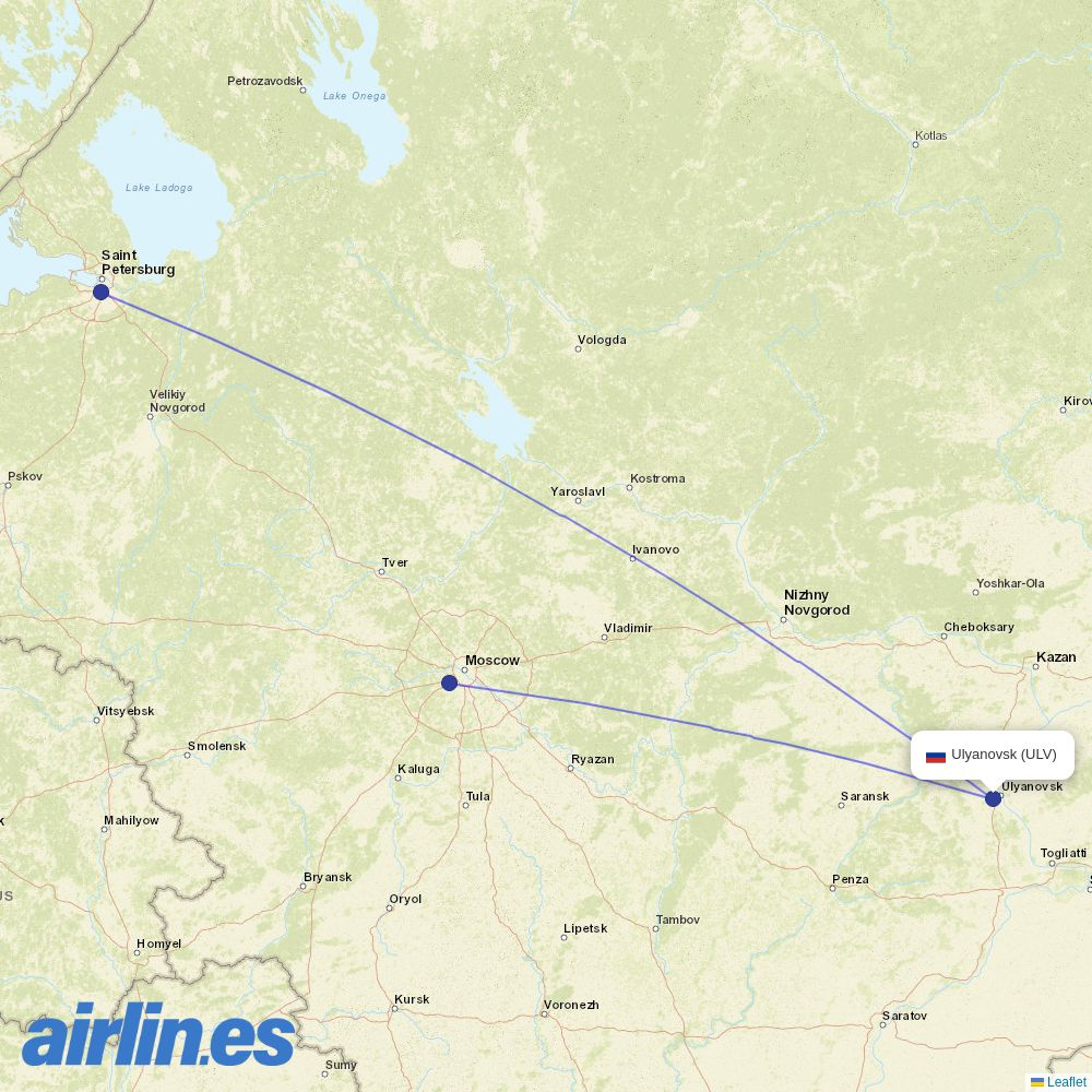 Pobeda from Barataevka destination map