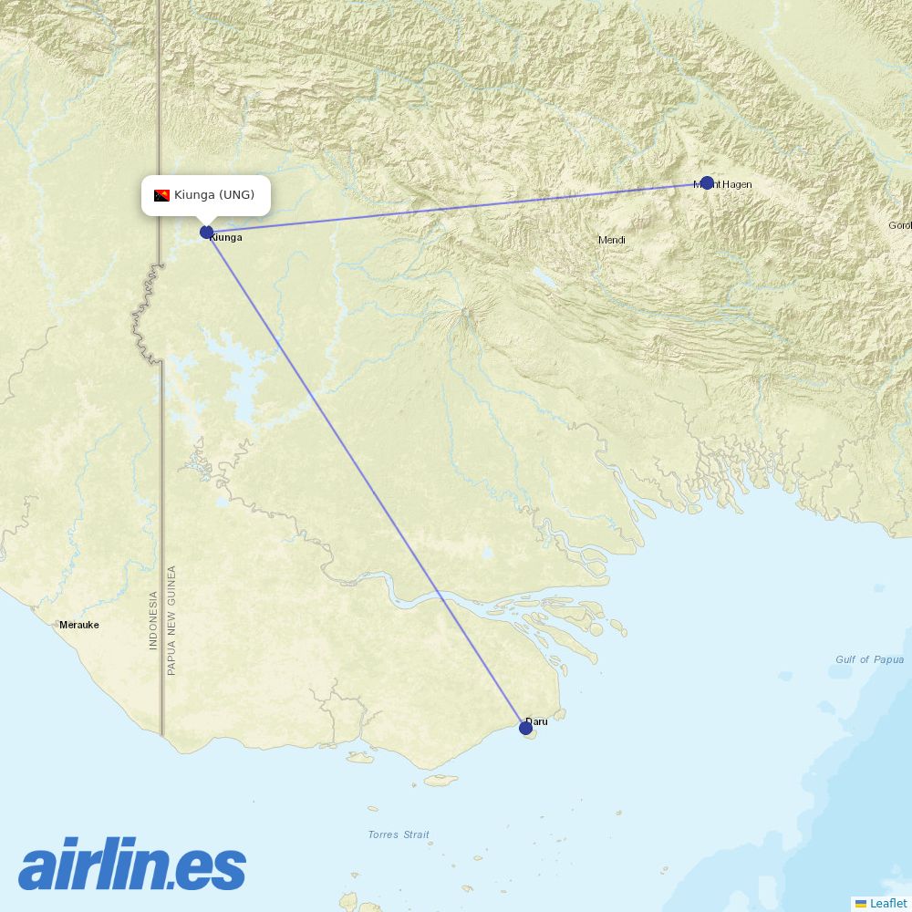 PNG Air at UNG route map