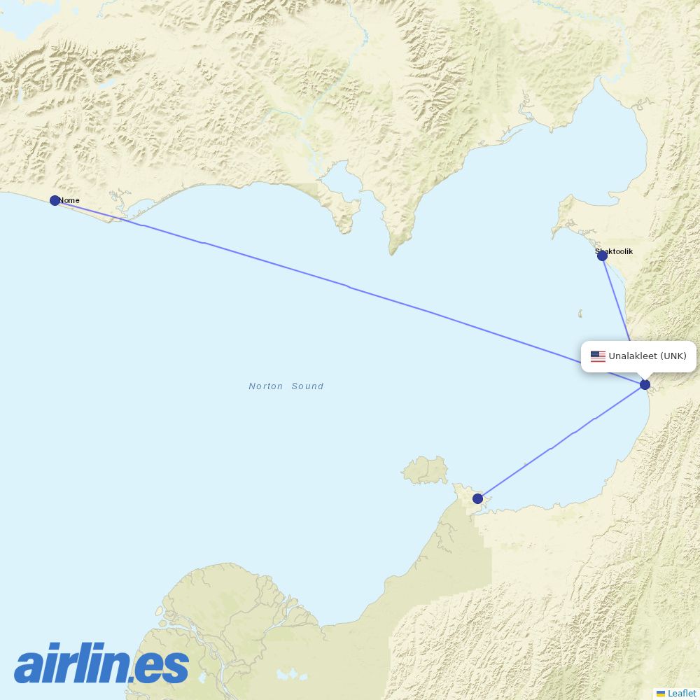 Easy Fly Express from Unalakleet destination map