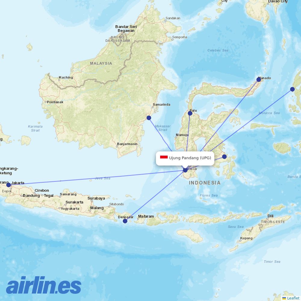 Garuda Indonesia at UPG route map