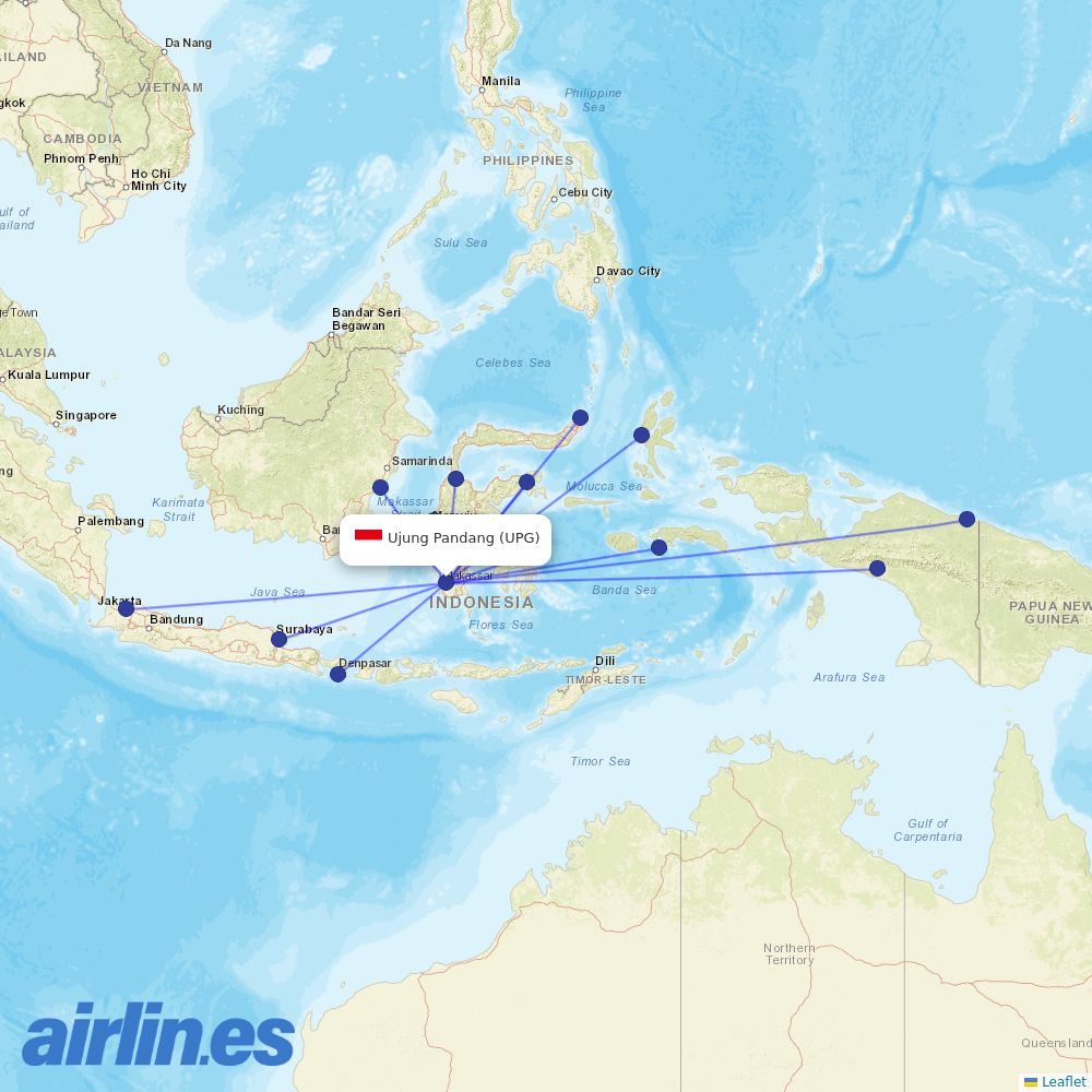 Batik Air at UPG route map