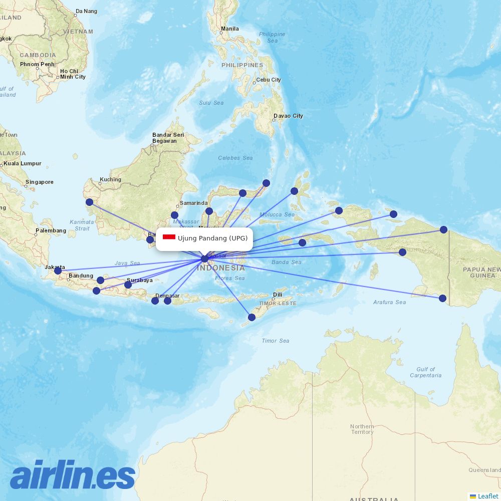 Lion Air at UPG route map