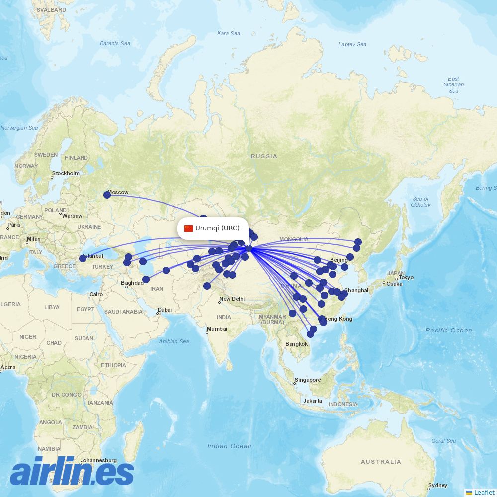 China Southern at URC route map