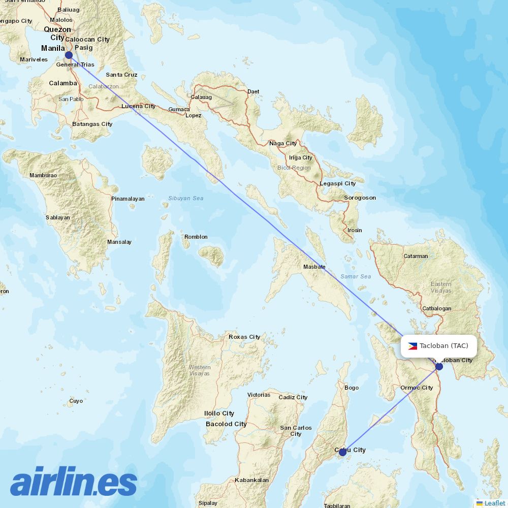 Philippine Airlines from Busuanga destination map