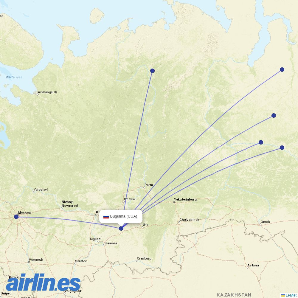 UVT Aero at UUA route map