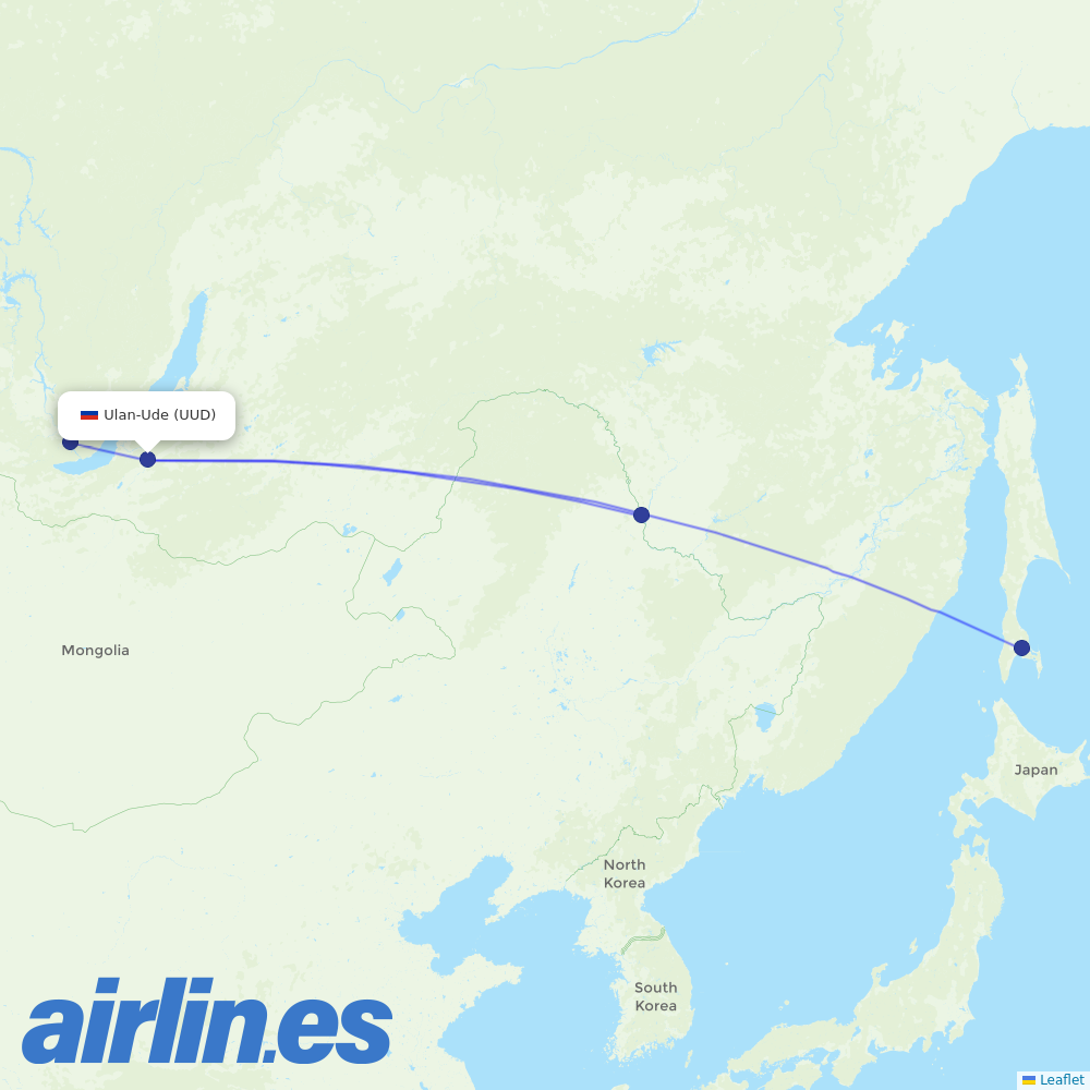 IrAero at UUD route map