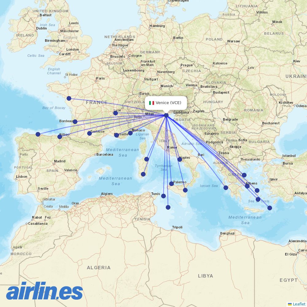 Volotea at VCE route map