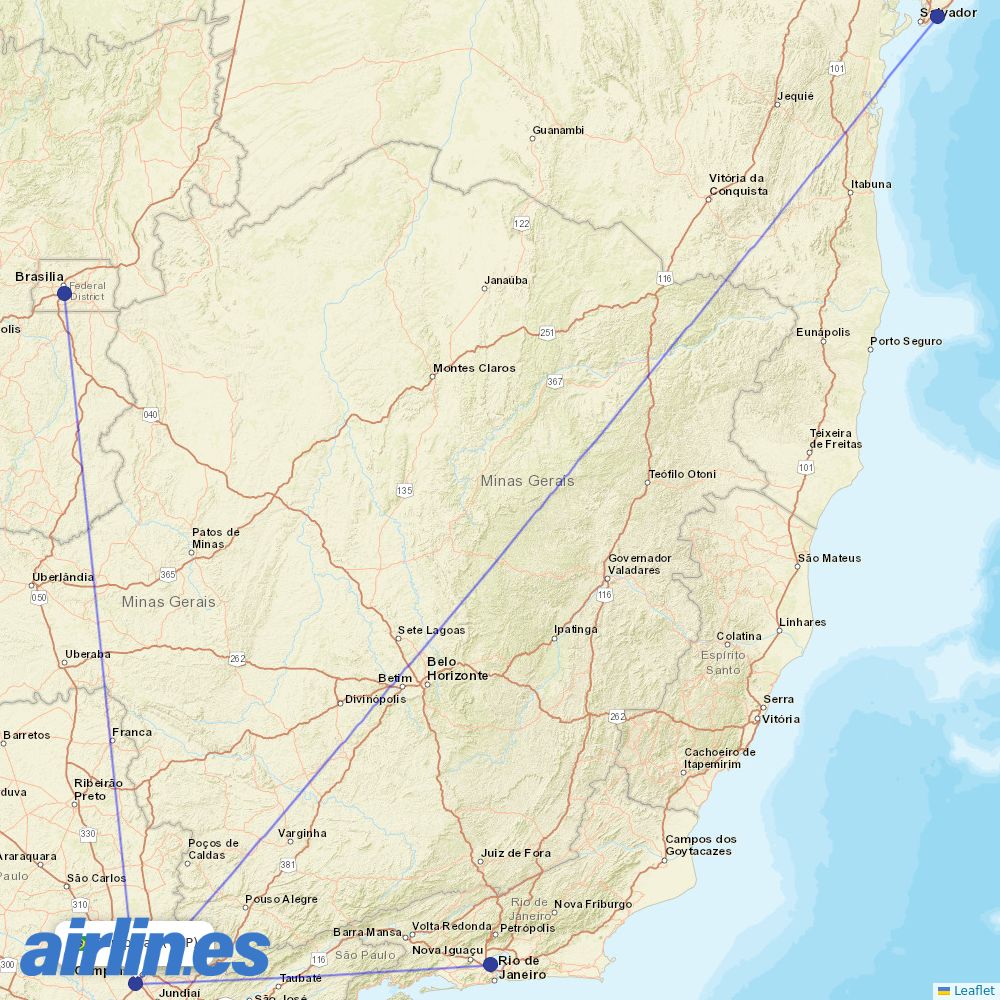 Gol from Viracopos International Airport destination map