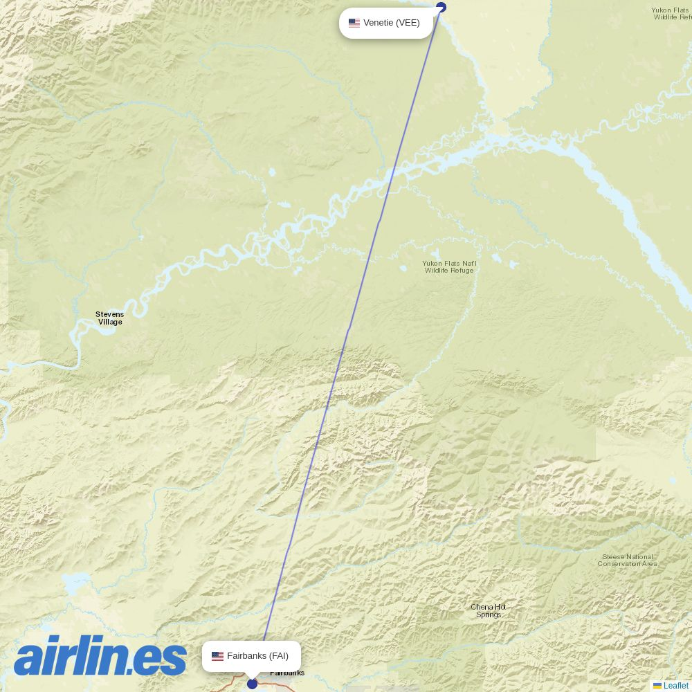 Everts Air at VEE route map