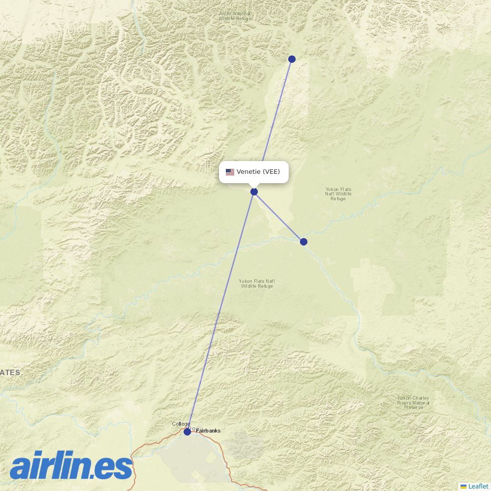 Astral Aviation at VEE route map