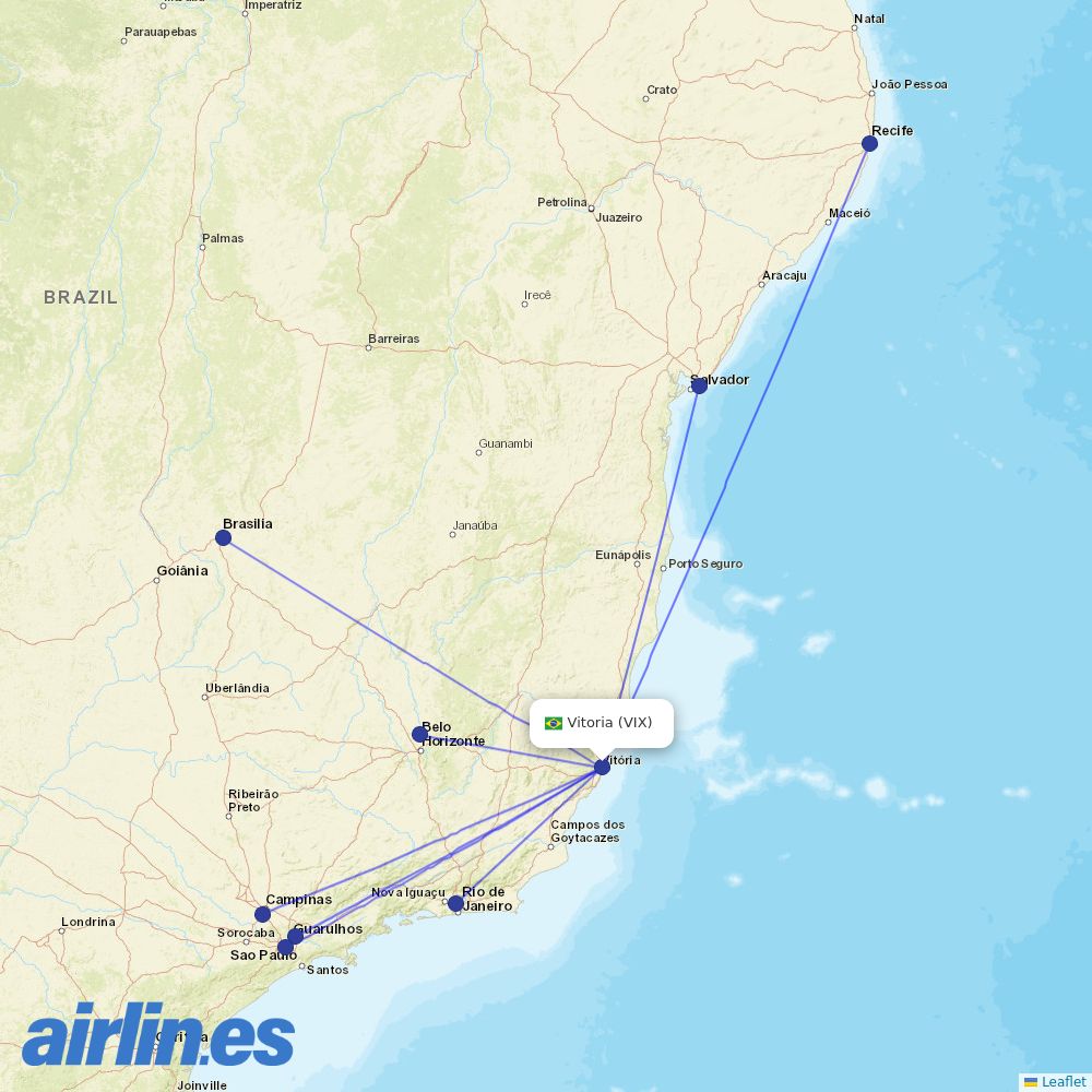 LATAM Airlines from Goiabeiras destination map