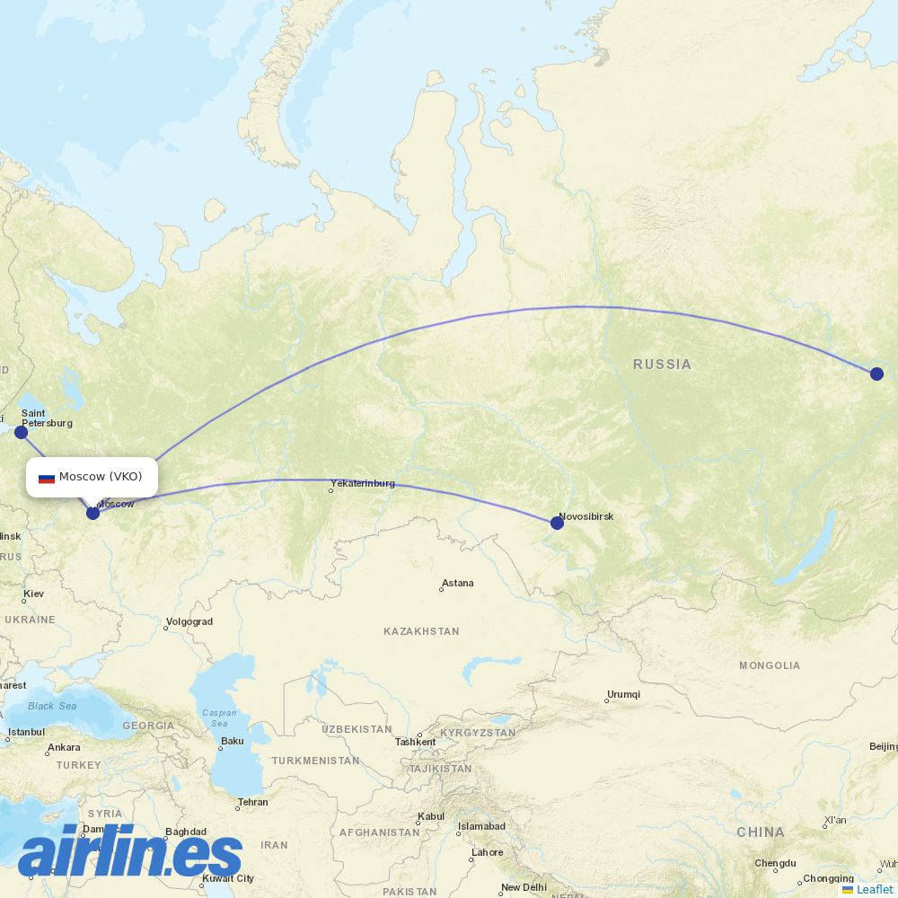 Alrosa at VKO route map