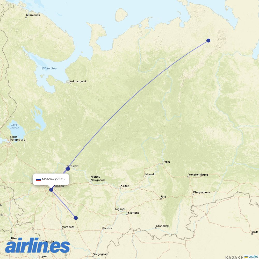 RusLine at VKO route map