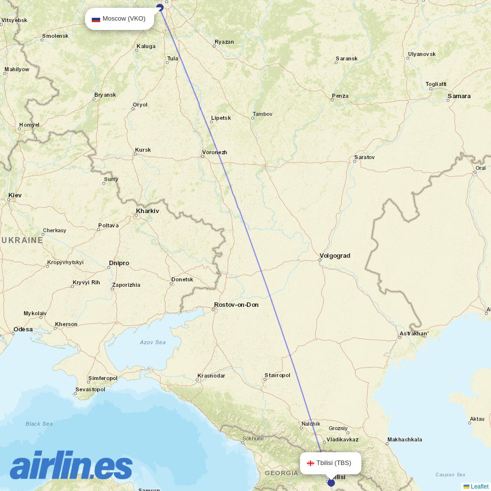 Georgian Airways at VKO route map
