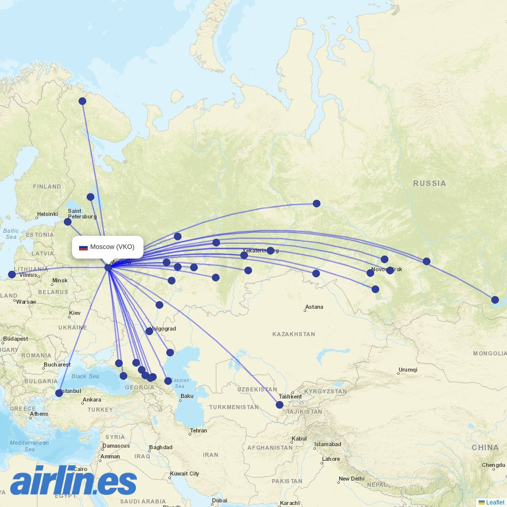 Pobeda at VKO route map