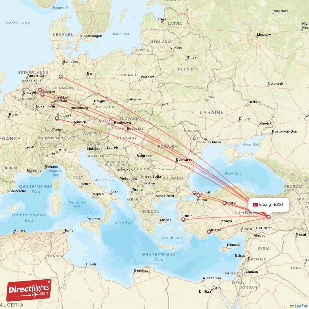 Ryanair from Valencia Arport destination map