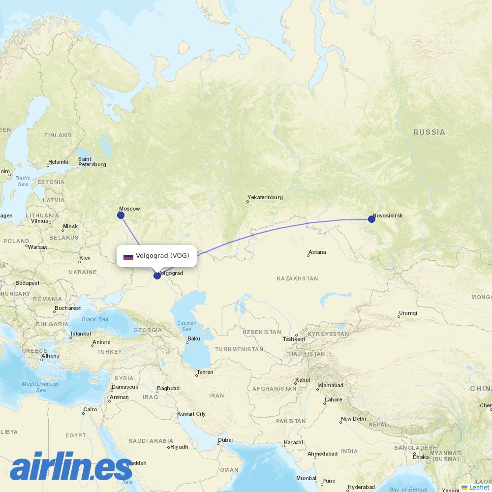 S7 Airlines from Gumrak destination map