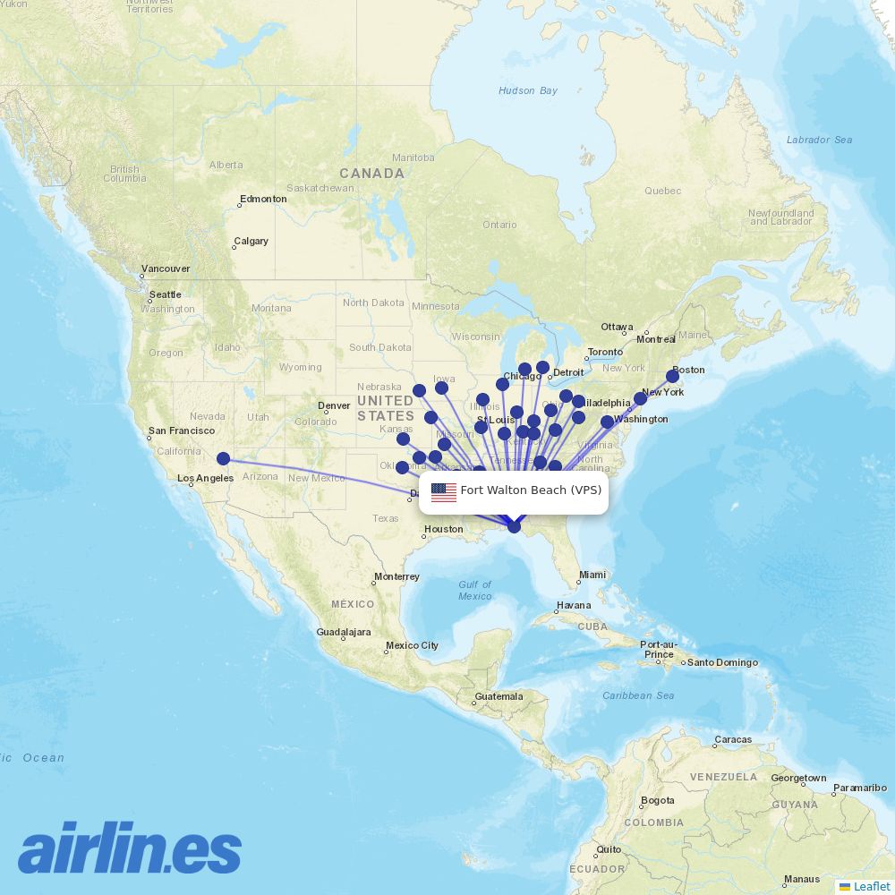 Allegiant at VPS route map