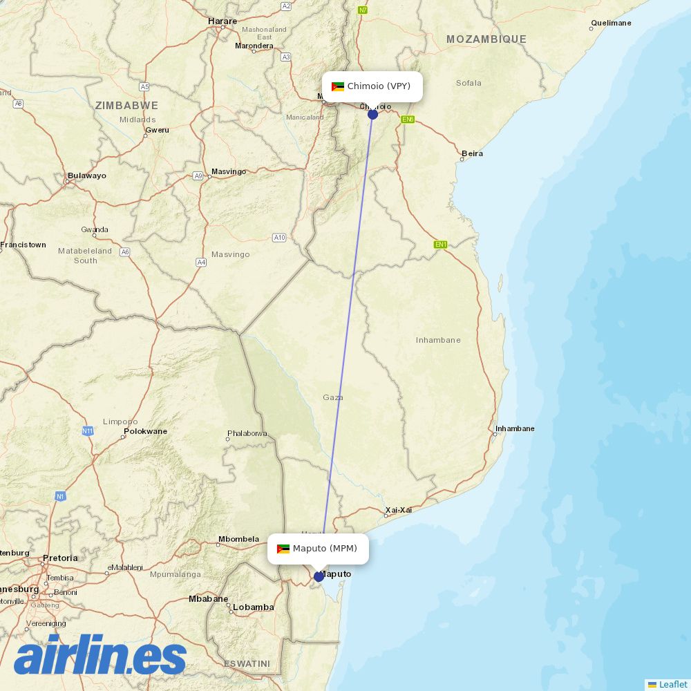 LAM at VPY route map