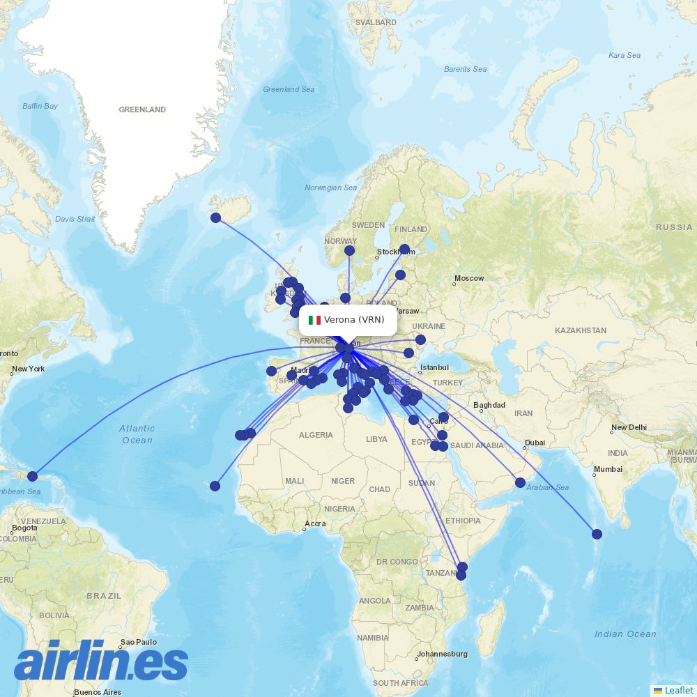 Neos at VRN route map