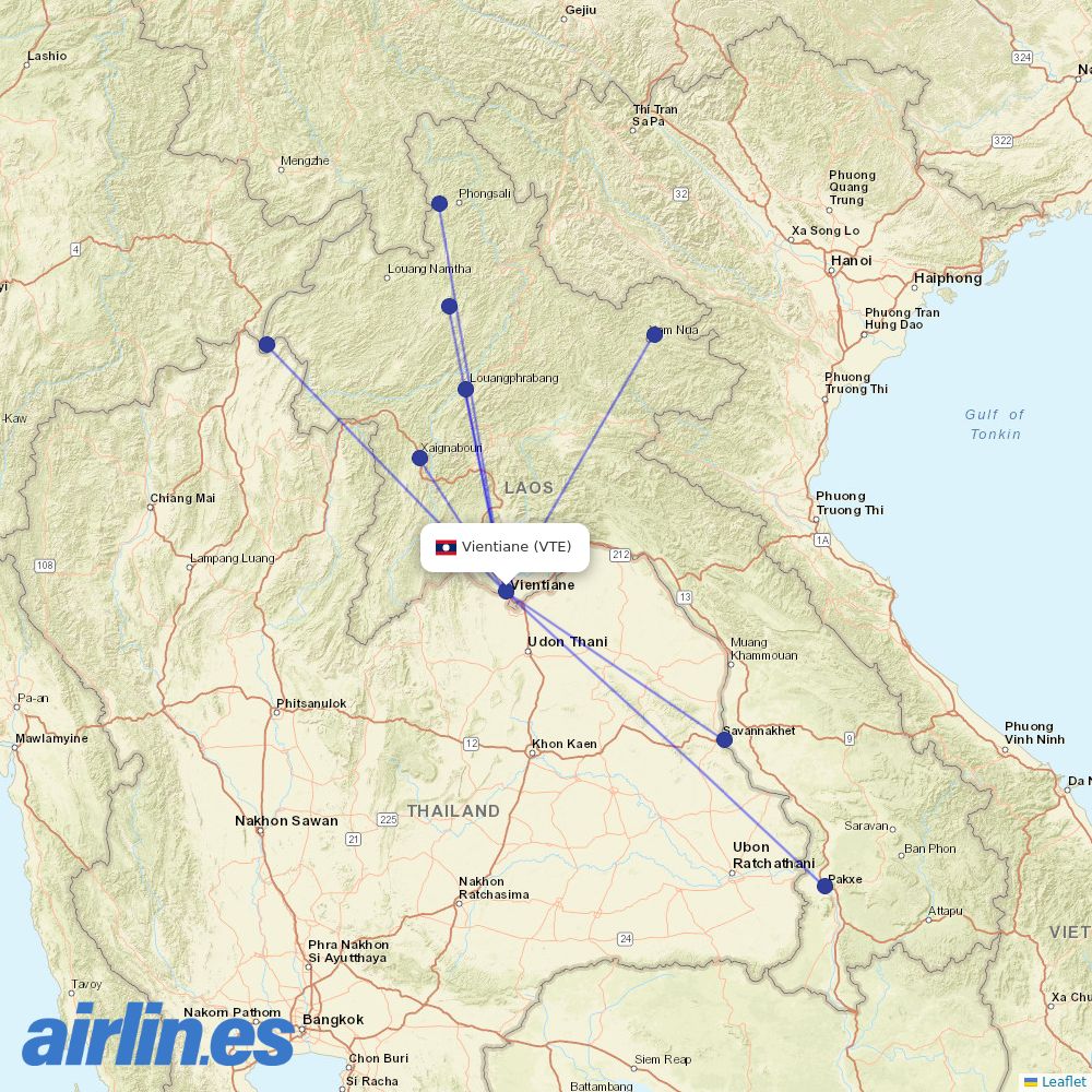 Lao Skyway at VTE route map