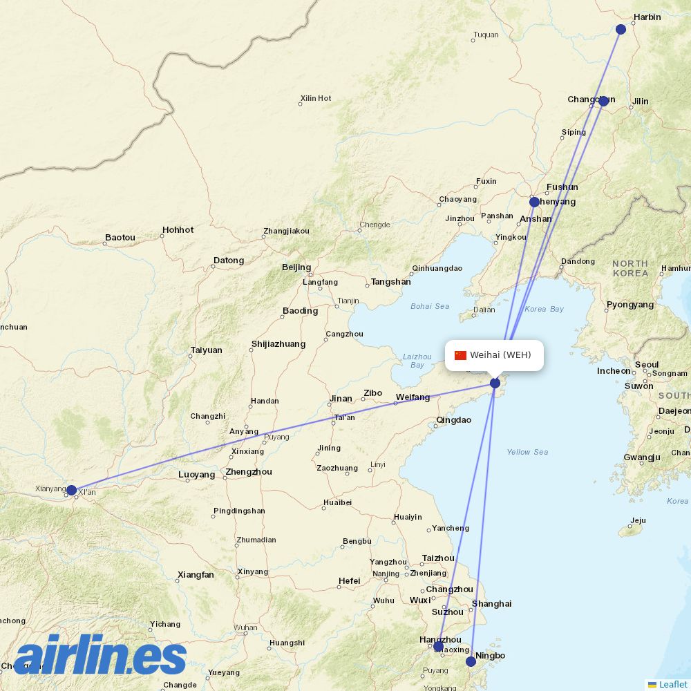 Loong Air at WEH route map
