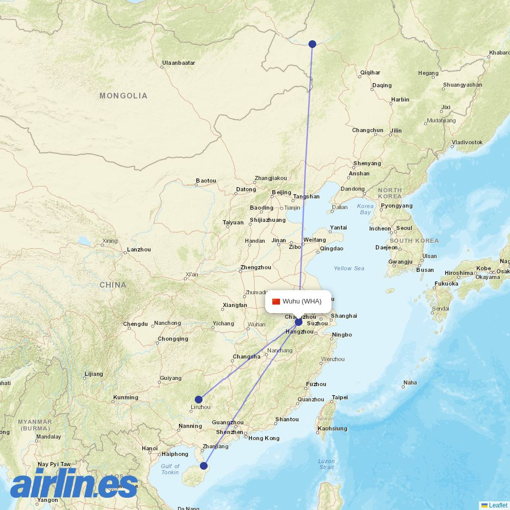 Air Guilin at WHA route map