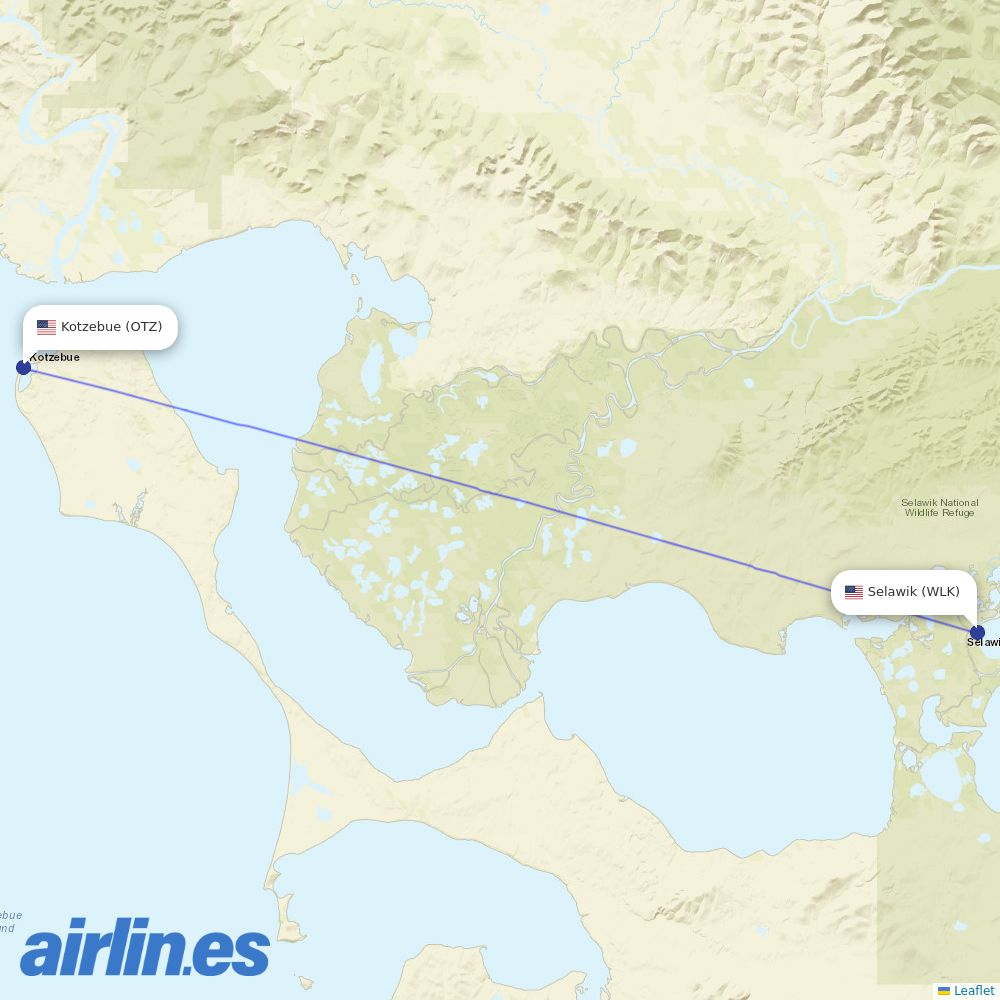 Easy Fly Express from Selawik Airport destination map