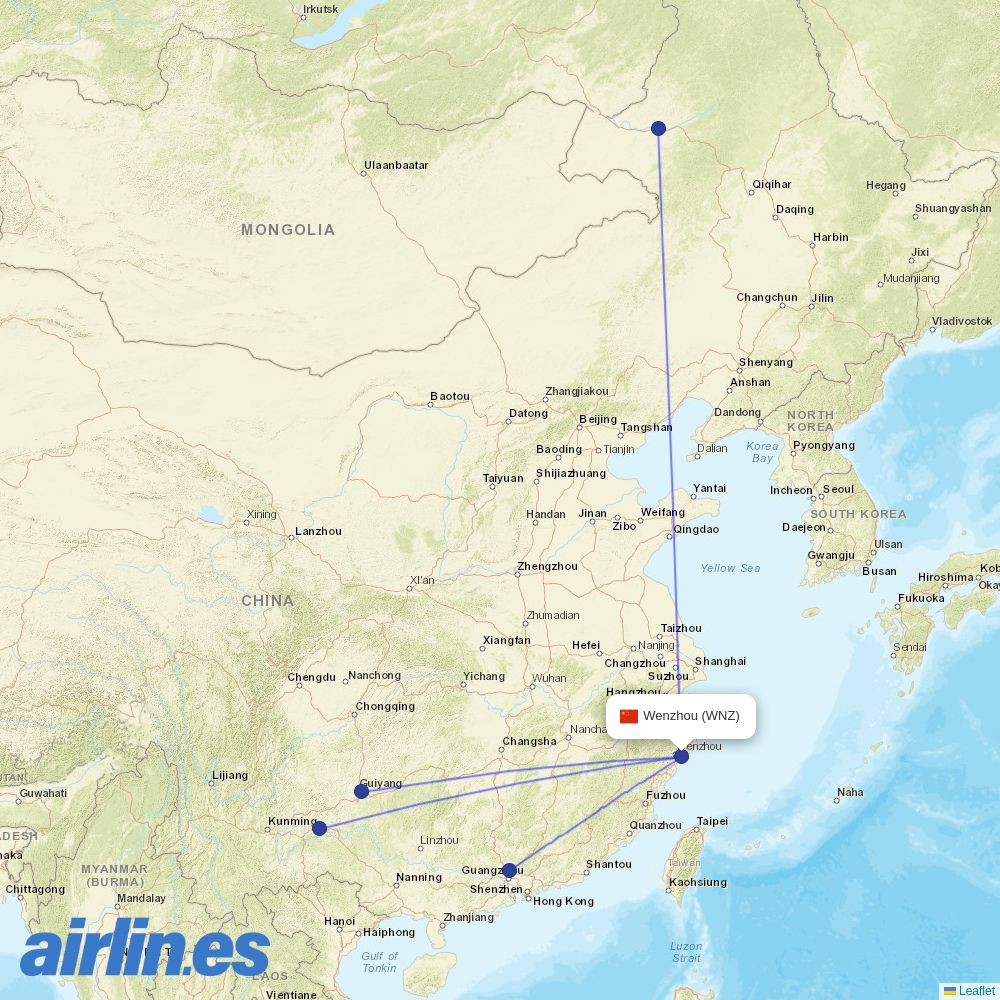 9 Air at WNZ route map